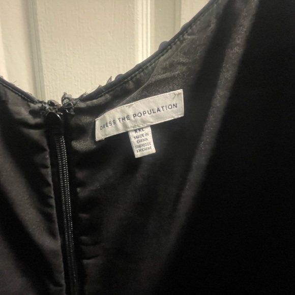 DRESS THE POPULATION FLORA FIT AND FLARE DRESS - Picture 2 of 3